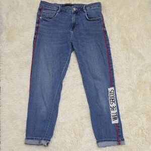 Zara Ankle Cropped Jeans in Classic Blue